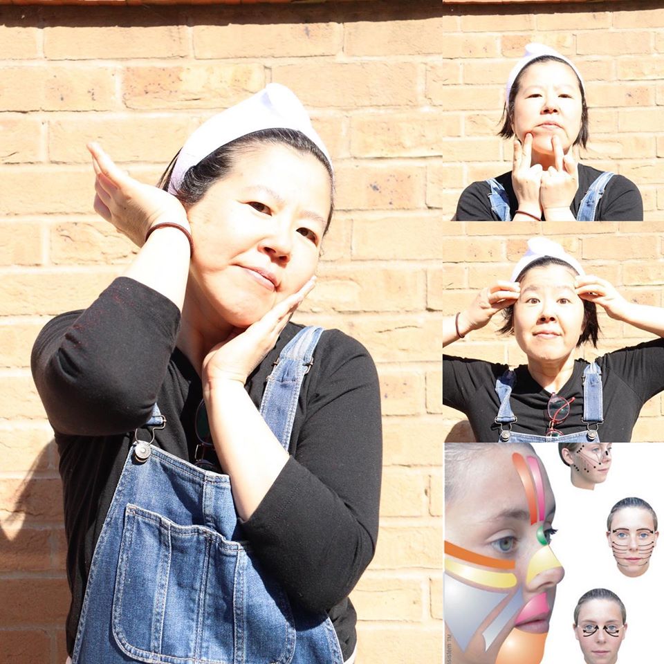 Facial Reflexology Session: "Client receiving a relaxing facial reflexology treatment to improve skin glow and reduce stress."