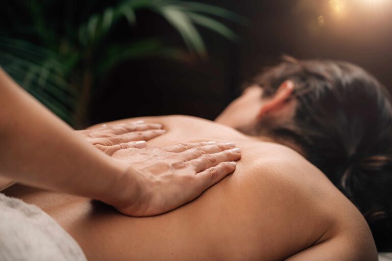 Deep integrated massage, person giving massage to another person.