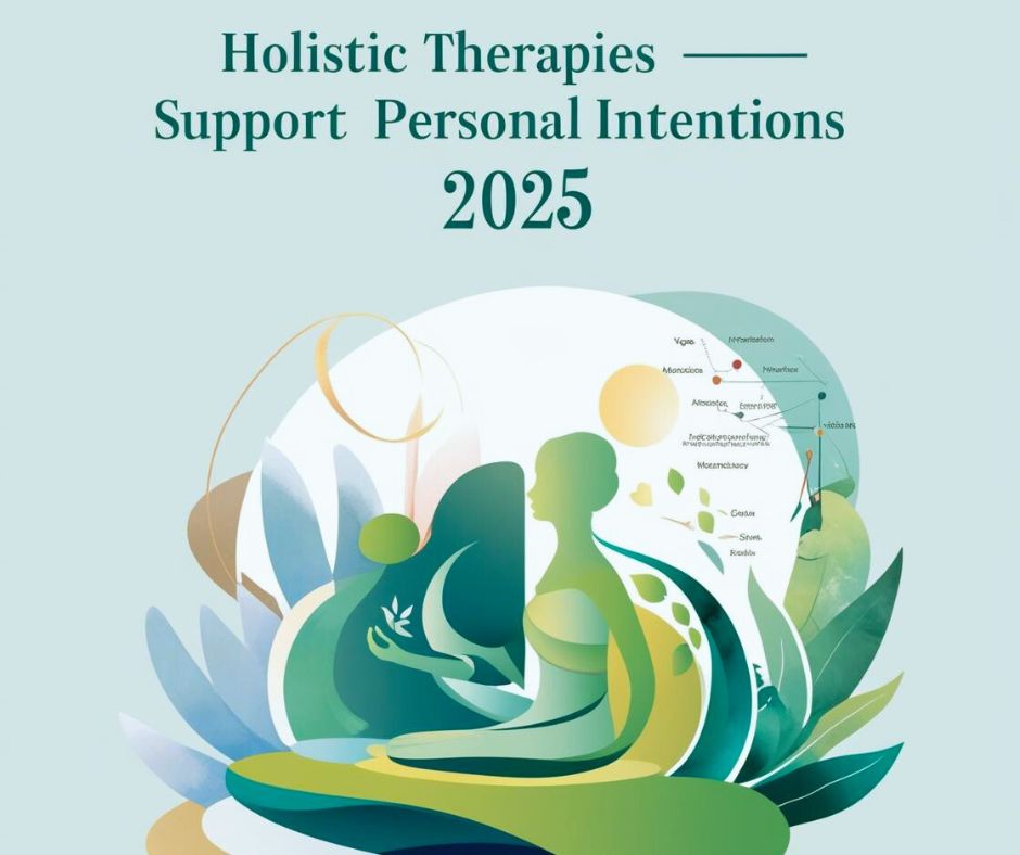 "Holistic wellness treatments for relaxation and self-care in preparation for 2025, featuring massage, reflexology, and reiki."